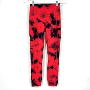 Lululemon Invigorate HR Tight 25" Tie Dye Carnation Red Black Size 4